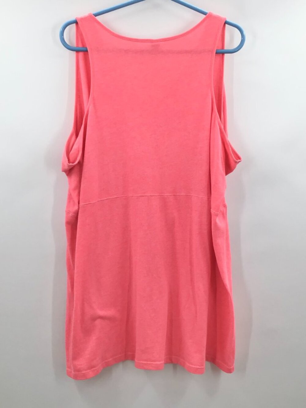 2 4X Active Summer Gym Tank Tops Pink Green Ruched Empire Waist Cotton Blend - Picture 3 of 9